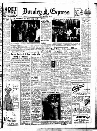 cover page of Burnley Express published on May 18, 1949