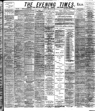 cover page of Glasgow Evening Times published on May 18, 1894