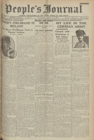cover page of Dundee People's Journal published on May 18, 1918