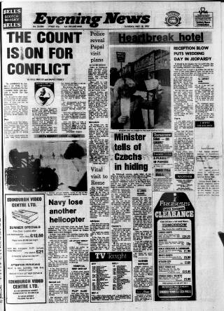 cover page of Edinburgh Evening News published on May 18, 1982