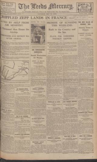 cover page of Leeds Mercury published on May 18, 1929