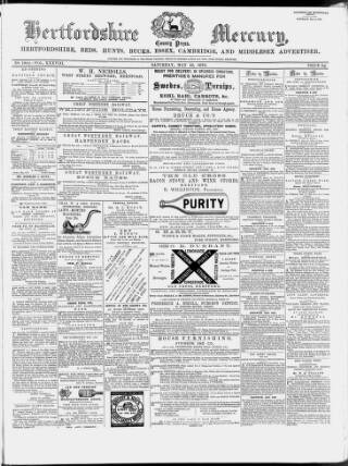cover page of Hertford Mercury and Reformer published on May 18, 1872