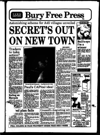 cover page of Bury Free Press published on May 18, 1990