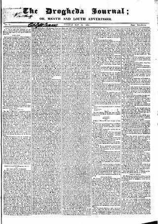 cover page of Drogheda Journal, or Meath & Louth Advertiser published on May 18, 1830