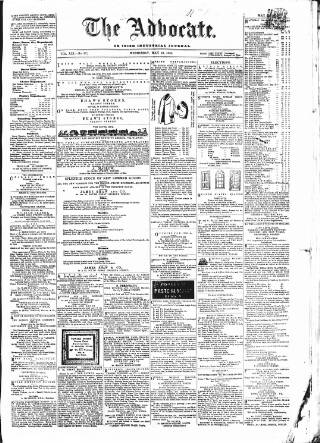 cover page of Advocate published on May 18, 1859