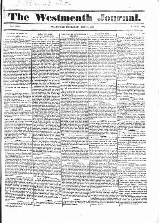cover page of Westmeath Journal published on May 18, 1826