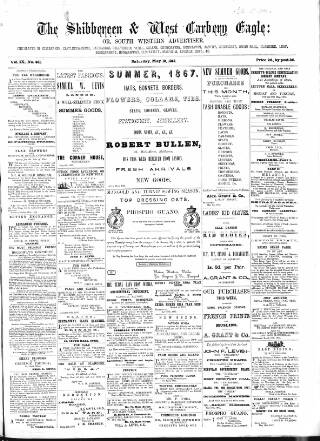 cover page of Skibbereen & West Carbery Eagle; or, South Western Advertiser published on May 18, 1867