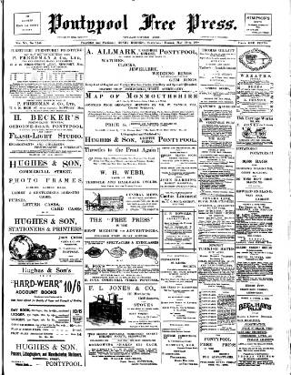 cover page of Pontypool Free Press published on May 18, 1900