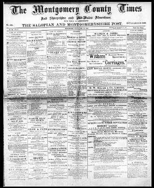 cover page of Montgomery County Times and Shropshire and Mid-Wales Advertiser published on May 18, 1895