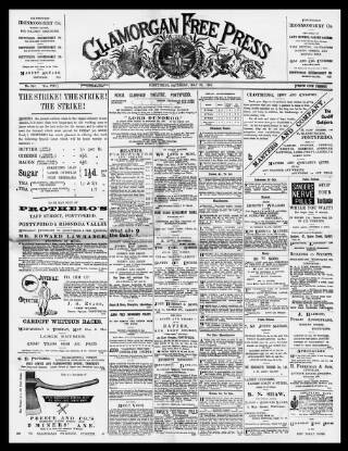 cover page of Glamorgan Free Press published on May 28, 1898
