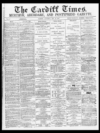 cover page of Cardiff Times published on May 18, 1867