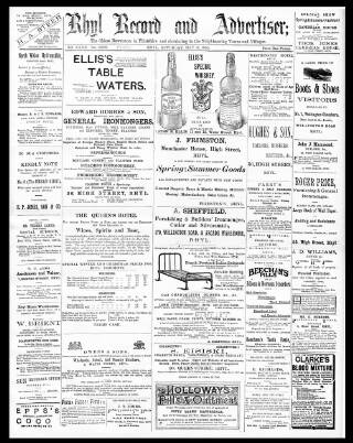 cover page of Rhyl Record and Advertiser published on May 18, 1895