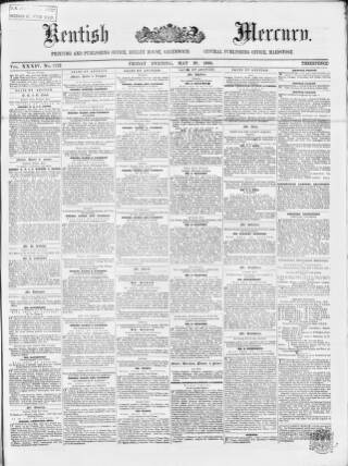 cover page of Kentish Mercury published on May 18, 1866