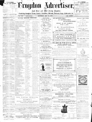 cover page of Croydon Advertiser and East Surrey Reporter published on May 18, 1872