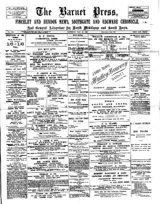 cover page of Barnet Press published on May 18, 1901