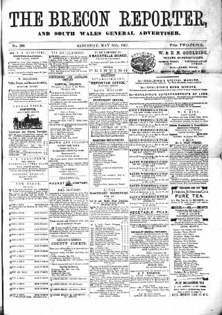cover page of Brecon Reporter and South Wales General Advertiser published on May 11, 1867