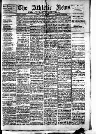 cover page of Athletic News published on May 18, 1896