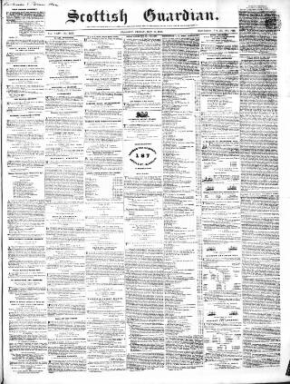 cover page of Scottish Guardian (Glasgow) published on May 18, 1855