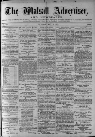 cover page of Walsall Advertiser published on May 18, 1875