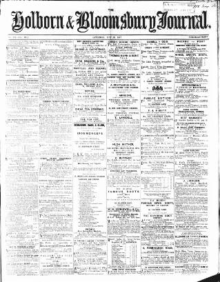 cover page of Holborn Journal published on May 18, 1867