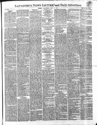 cover page of Saunders's News-Letter published on May 18, 1870