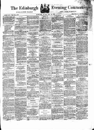 cover page of Edinburgh Evening Courant published on May 18, 1868