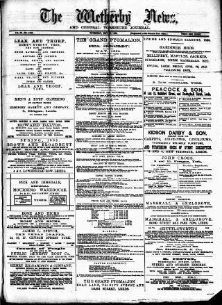 cover page of Wetherby News published on May 16, 1889