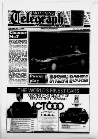 cover page of Grimsby Daily Telegraph published on May 18, 1989