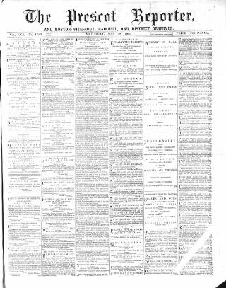 cover page of Prescot Reporter published on May 18, 1889