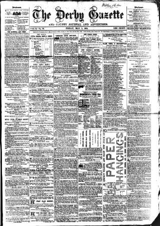 cover page of Derby Exchange Gazette published on May 3, 1861