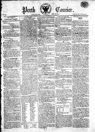 cover page of Perthshire Courier published on May 18, 1815