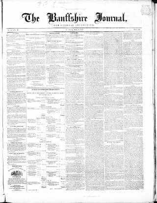 cover page of Banffshire Journal published on May 18, 1847