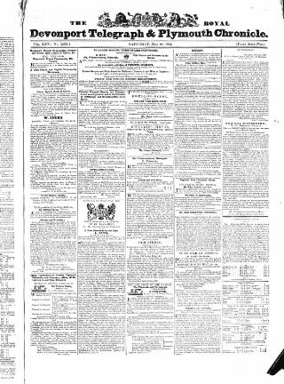 cover page of Royal Devonport Telegraph, and Plymouth Chronicle published on May 19, 1832