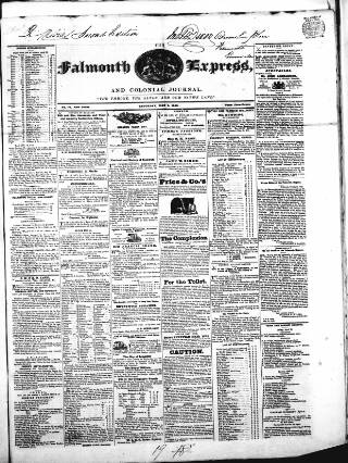 cover page of Falmouth Express and Colonial Journal published on May 2, 1840