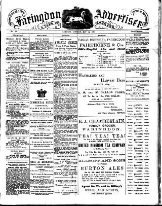 cover page of Faringdon Advertiser and Vale of the White Horse Gazette published on May 18, 1889