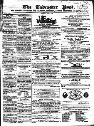 cover page of Tadcaster Post, and General Advertiser for Grimstone published on May 18, 1865