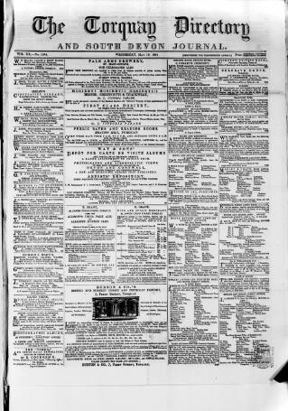 cover page of Torquay Directory and South Devon Journal published on May 18, 1864