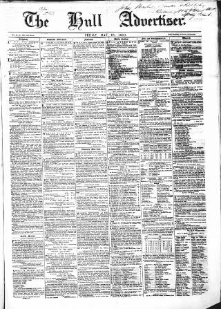 cover page of Hull Advertiser published on May 18, 1849