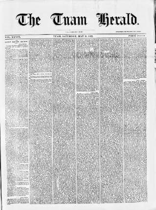 cover page of Tuam Herald published on May 18, 1872
