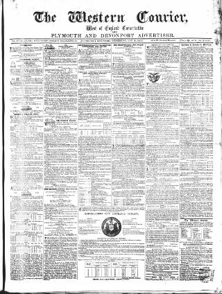 cover page of Western Courier, West of England Conservative, Plymouth and Devonport Advertiser published on May 18, 1853