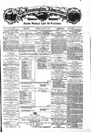 cover page of Leamington Advertiser, and Beck's List of Visitors published on May 18, 1871