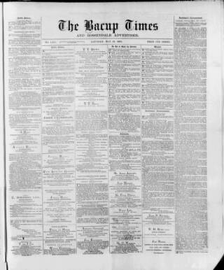 cover page of Bacup Times and Rossendale Advertiser published on May 18, 1889