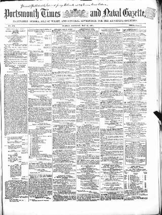 cover page of Portsmouth Times and Naval Gazette published on May 18, 1867