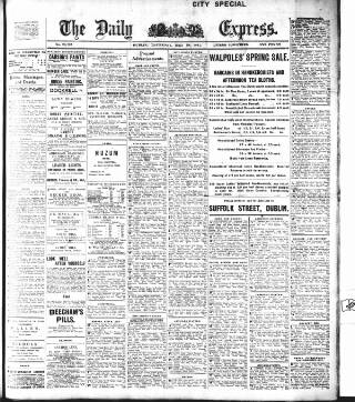 cover page of Dublin Daily Express published on May 18, 1911