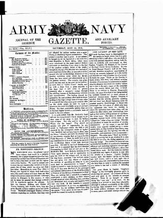 cover page of Army and Navy Gazette published on May 18, 1901