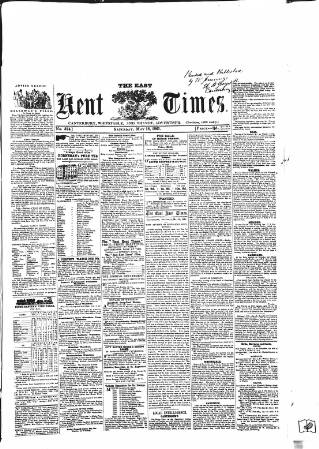 cover page of East Kent Times published on May 18, 1861