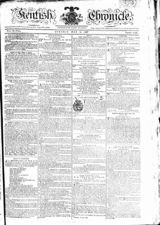 cover page of Kentish Weekly Post or Canterbury Journal published on May 18, 1802