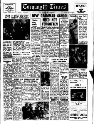 cover page of Torquay Times, and South Devon Advertiser published on May 18, 1962
