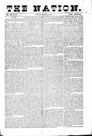 cover page of Dublin Weekly Nation published on May 18, 1872