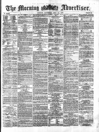 cover page of Morning Advertiser published on May 18, 1872